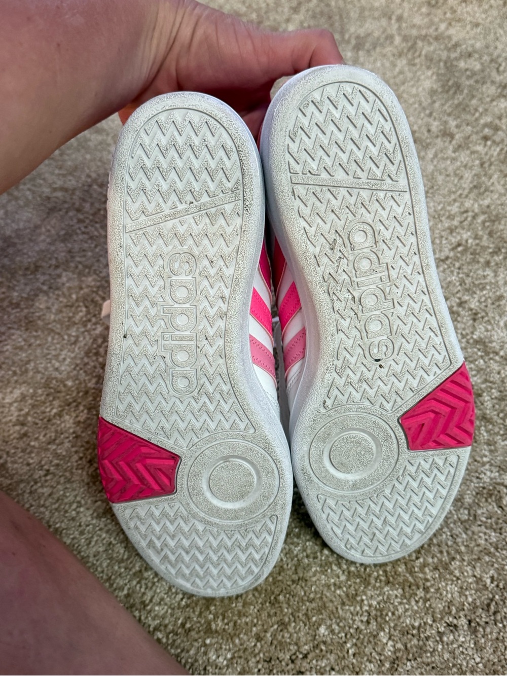 adidas White Sneakers with Hot Pink Lining - Picture 4 of 4